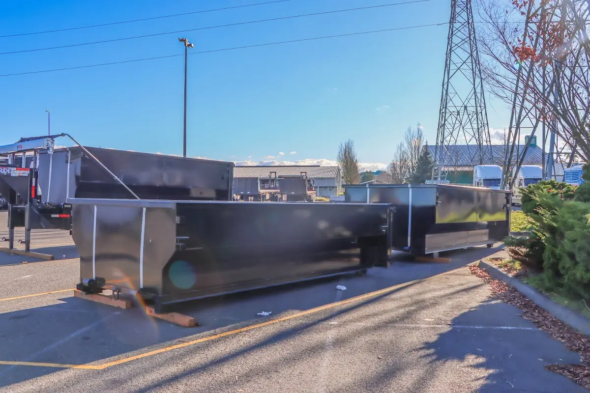 Roll-off dumpster ready for waste disposal at job site for Commercial Dumpster Rental in Fort Worth